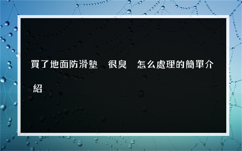 買了地面防滑墊 很臭 怎么處理的簡單介紹